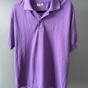 Vintage 1979 Lacoste Men's Polo Shirt in Vibrant Purple